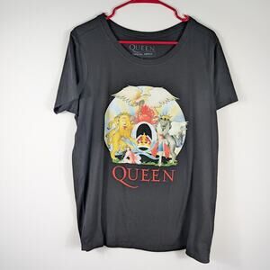 Queen Official Merch Graphic T Shirt Unisex Black Band Logo Concert Tee